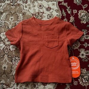 Wonder Nation Kids' Vibrant Orange Tee with Pocket